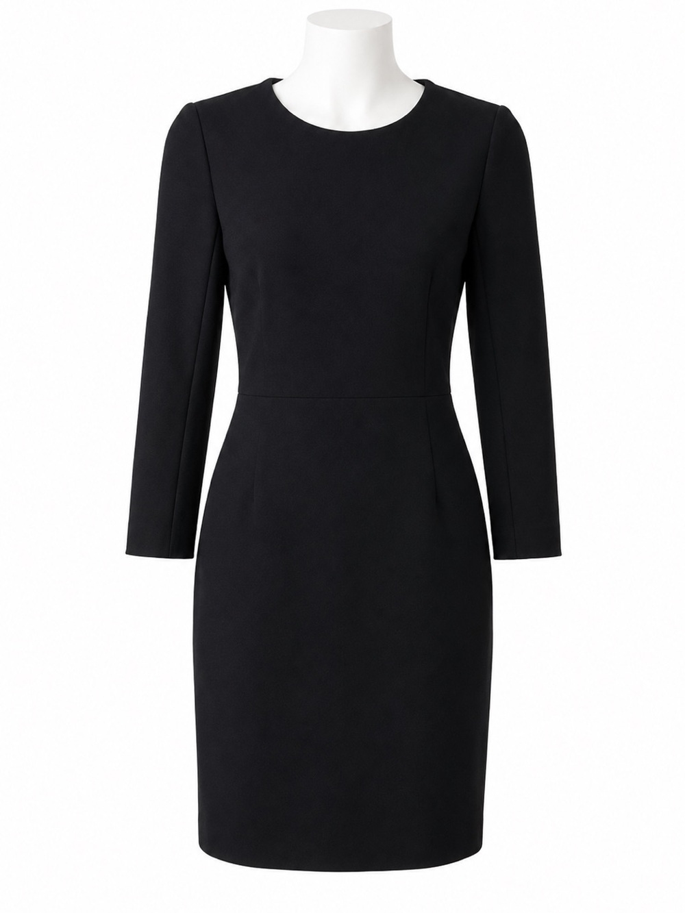 J.Crew Black Three-quarter Sleeve ,Exposed Zipper Ponte Dress. Size-8